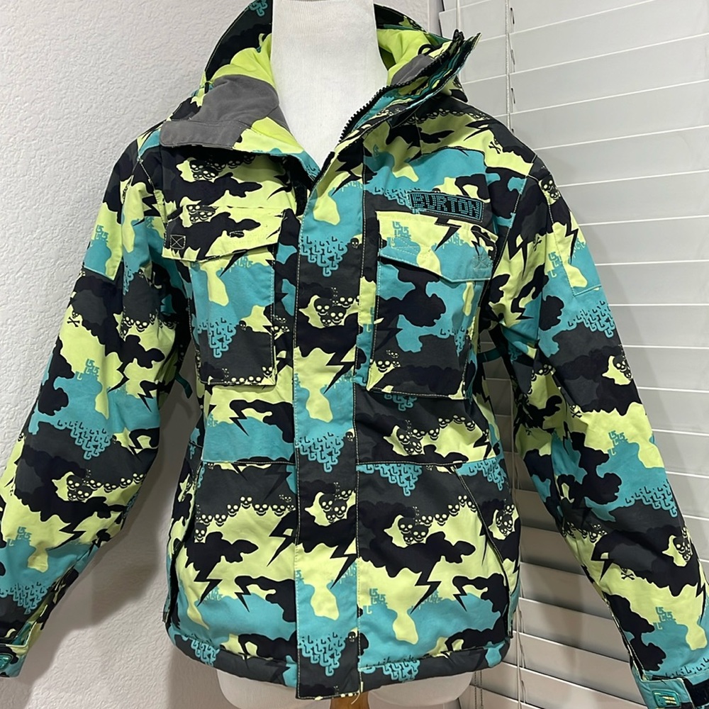 Burton Kids Jacket - Black, Blue, Yellow Camo
